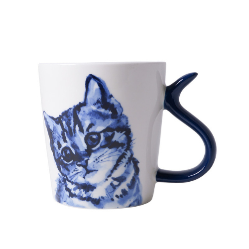 Heinen Delfts blauw kattenmok